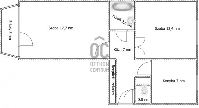 Eladó panellakás, Pakson 32.49 M Ft, 2 szobás