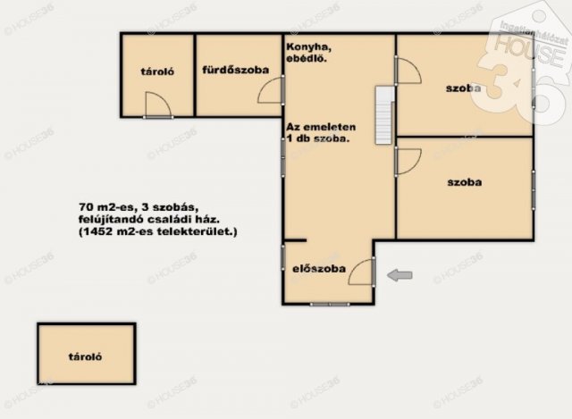 Eladó családi ház, Dunaegyházán 12.9 M Ft, 3 szobás