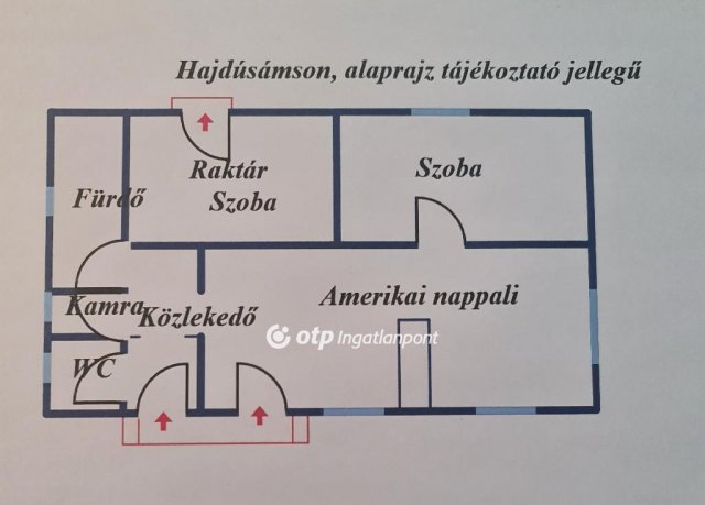 Eladó családi ház, Hajdúsámsonon 56 M Ft, 2+2 szobás