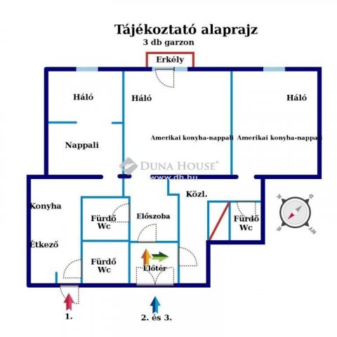 Eladó téglalakás, Budapesten, IX. kerületben 95.9 M Ft, 3 szobás