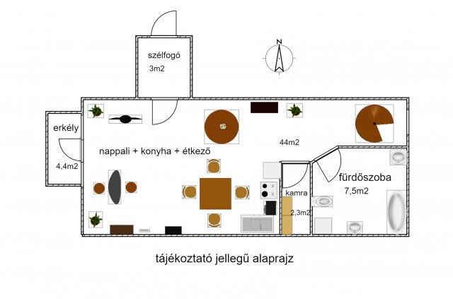 Eladó téglalakás, Zalaegerszegen 55.5 M Ft, 1+3 szobás