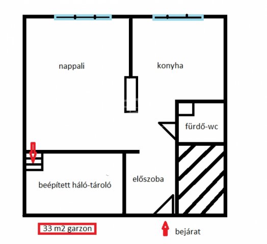 Kiadó téglalakás, albérlet, Tatabányán 135 E Ft / hó