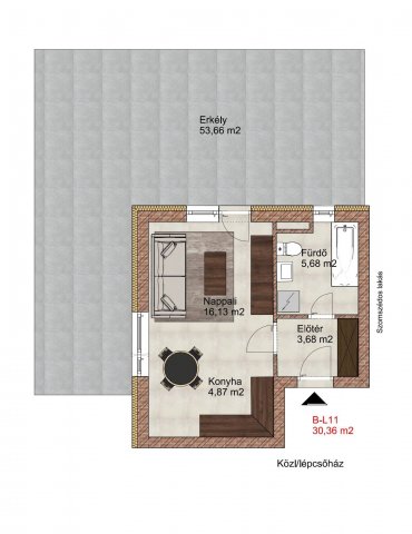 Eladó téglalakás, Tatabányán 45 M Ft, 1+1 szobás