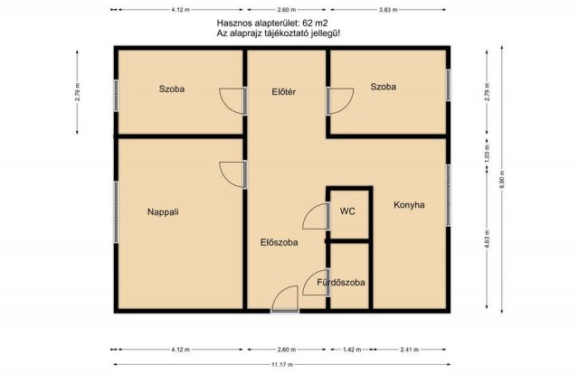 Eladó panellakás, Komáromban 36.5 M Ft, 3 szobás