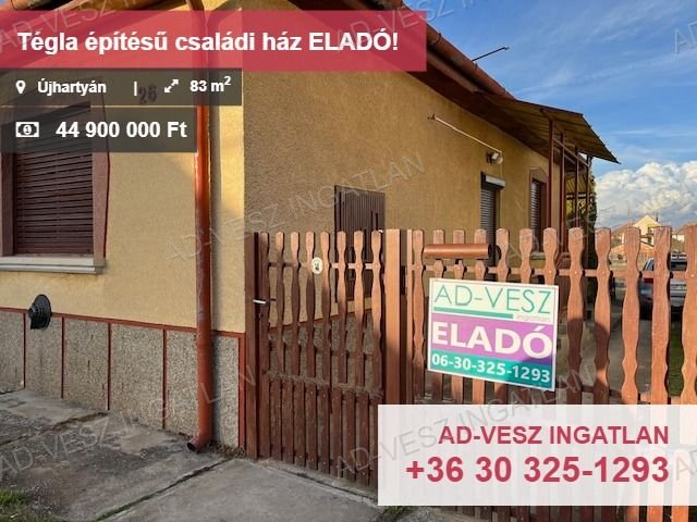 Eladó családi ház, Újhartyánon 44.9 M Ft, 2+1 szobás