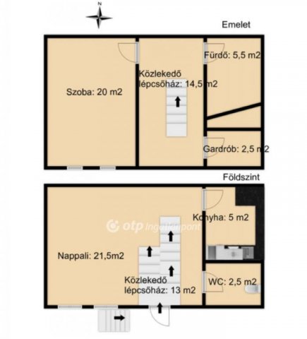 Eladó téglalakás, Budapesten, VI. kerületben 69.9 M Ft, 2 szobás