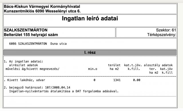 Eladó családi ház, Szalkszentmártonon, Duna utcában 5.9 M Ft