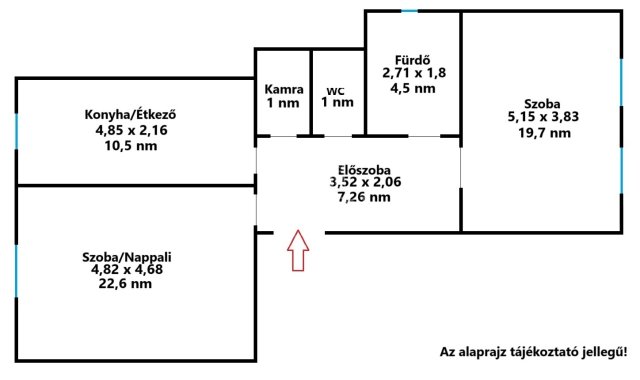 Eladó téglalakás, Budapesten, VI. kerületben 74.9 M Ft, 2 szobás