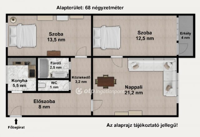 Eladó panellakás, Budapesten, X. kerületben 69.9 M Ft, 3 szobás