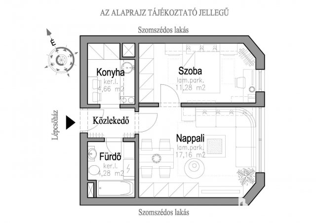 Eladó téglalakás, Szegeden 42.42 M Ft, 2 szobás