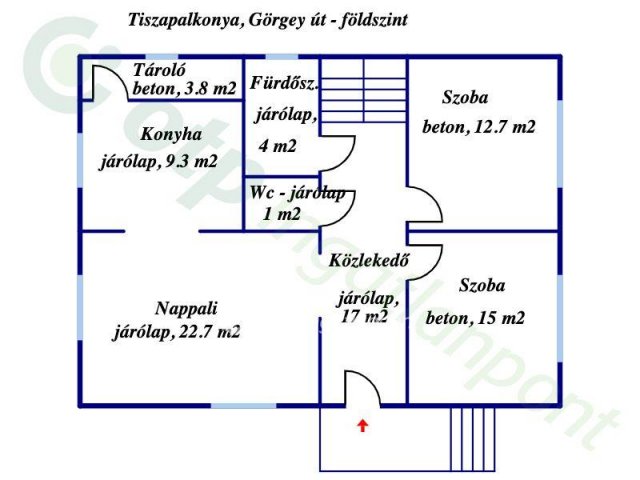 Eladó családi ház, Tiszapalkonyán 8 M Ft, 5 szobás