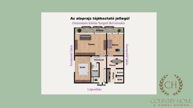 Eladó téglalakás, Szegeden 67.8 M Ft, 3 szobás