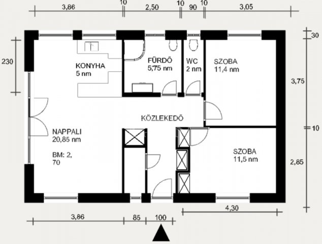 Eladó családi ház, Pócsmegyeren 45.9 M Ft, 1+2 szobás