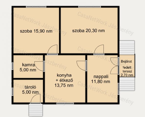 Eladó családi ház, Jászapátiban 9.5 M Ft, 3 szobás