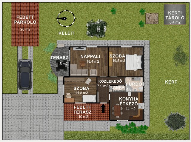 Eladó családi ház, Gyömrőn 81.9 M Ft, 3 szobás