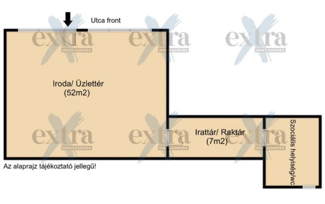 Kiadó üzlethelyiség, Kunszentmártonban 130 E Ft / hó, 2 szobás