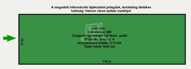 Eladó telek, Hatvanban 1.6 M Ft / költözzbe.hu