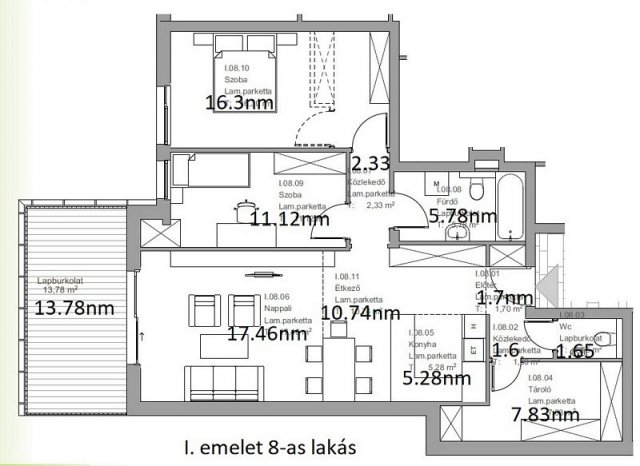 Eladó téglalakás, Érden 85.6 M Ft, 3 szobás