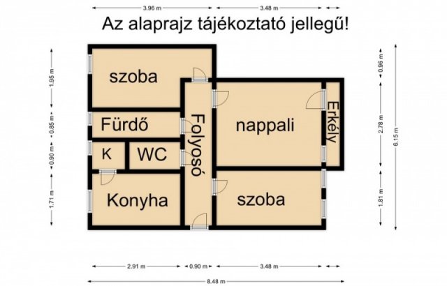 Eladó téglalakás, Hódmezővásárhelyen 41 M Ft, 2+1 szobás