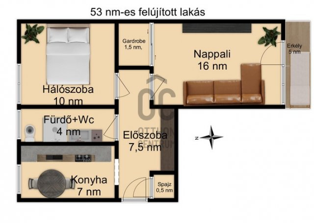 Eladó téglalakás, Gyöngyösön 35.8 M Ft, 2 szobás