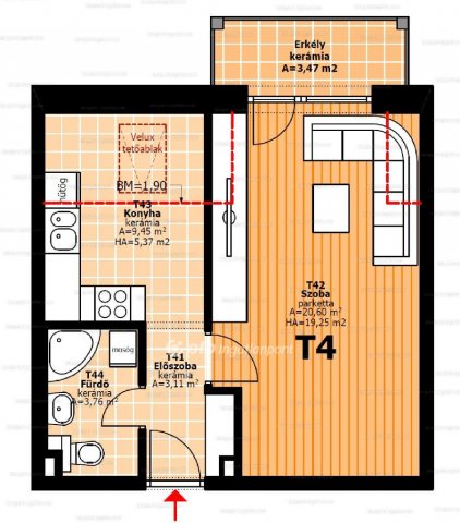 Eladó téglalakás, Hegyeshalomban 29.4 M Ft, 1 szobás