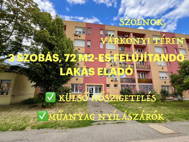 Eladó téglalakás, Szolnokon 27.5 M Ft, 3 szobás