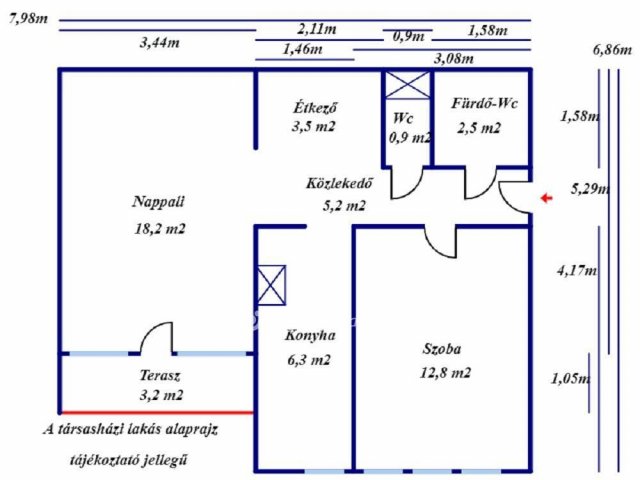 Eladó panellakás, Szolnokon 18.99 M Ft, 2 szobás