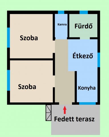 Eladó családi ház, Ladánybenén 35 M Ft, 2 szobás