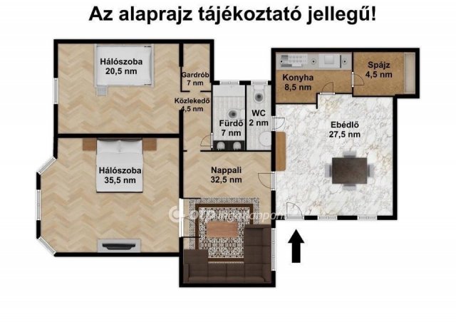 Kiadó téglalakás, albérlet, Budapesten, V. kerületben, 3 szobás