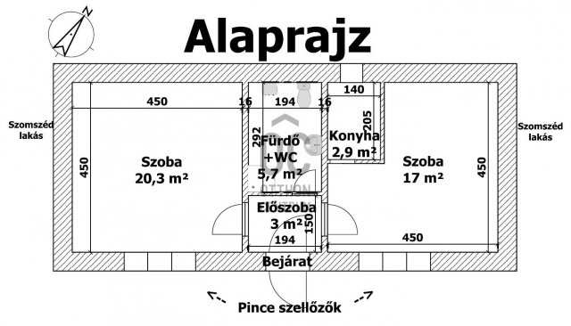 Eladó téglalakás, Egerben 38 M Ft, 2 szobás