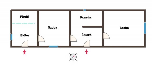Eladó családi ház, Abában 14.9 M Ft, 2 szobás