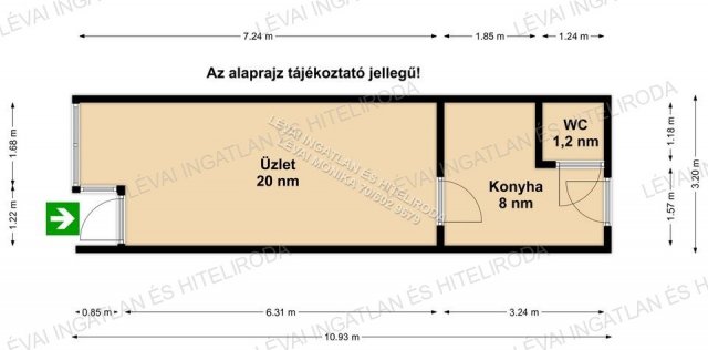 Kiadó üzlethelyiség, Békéscsabán 130 E Ft / hó, 1 szobás