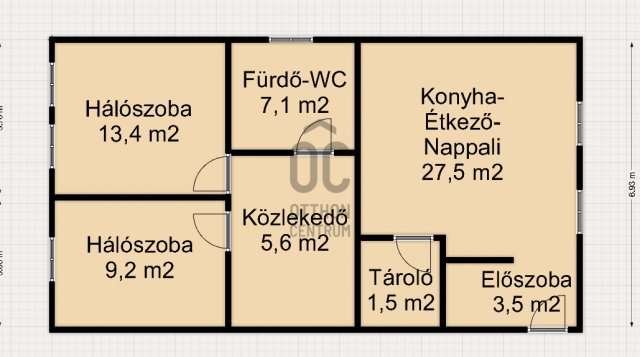 Eladó téglalakás, Nagykanizsán 34.9 M Ft, 3 szobás