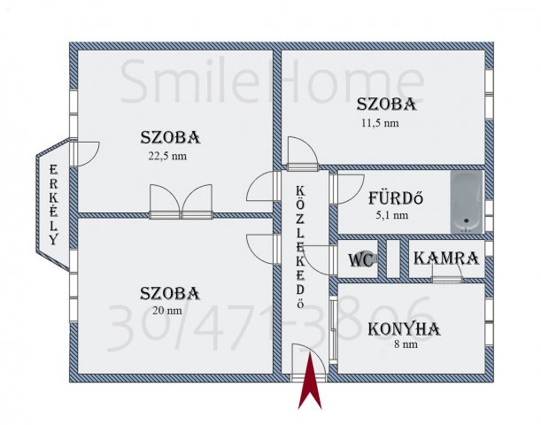 Eladó téglalakás, Szombathelyen 49.95 M Ft, 3 szobás