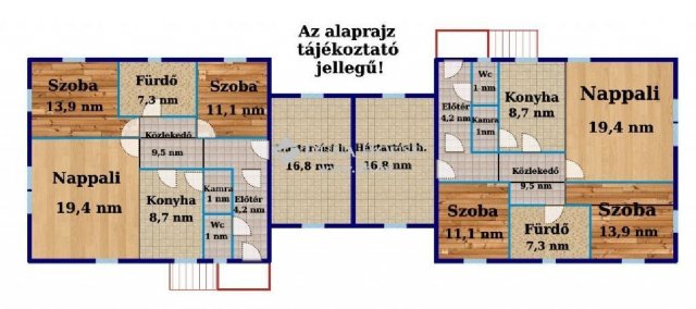 Eladó ikerház, Budapesten, XVIII. kerületben 150 M Ft, 3 szobás