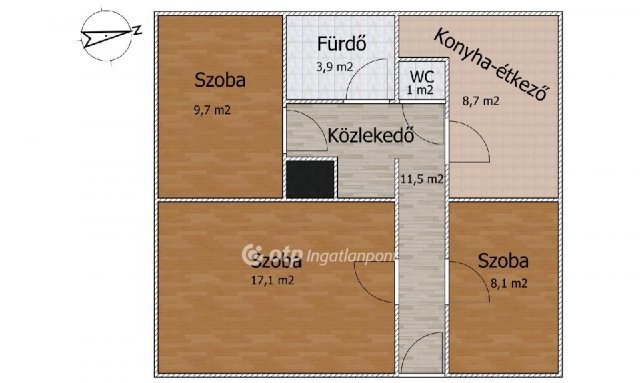 Eladó téglalakás, Ráckevén 38.5 M Ft, 3 szobás