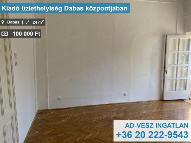 Kiadó üzlethelyiség, Dabason 100 E Ft / hó