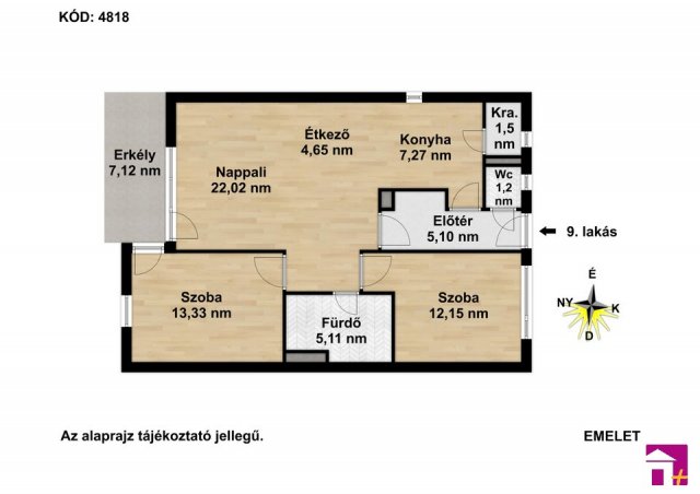 Eladó téglalakás, Érden 83.5 M Ft, 3 szobás