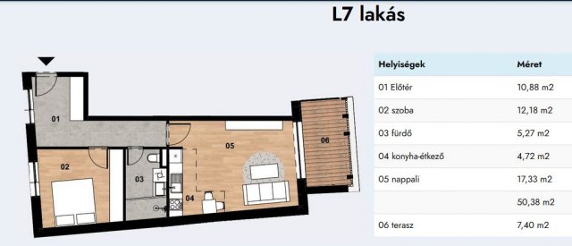 Eladó téglalakás, Zalaegerszegen 49.414 M Ft, 2 szobás