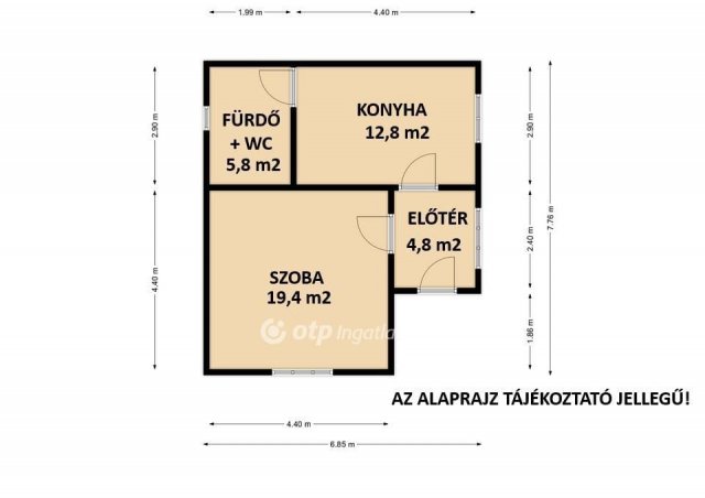 Eladó családi ház, Csetényben 24.45 M Ft, 1 szobás