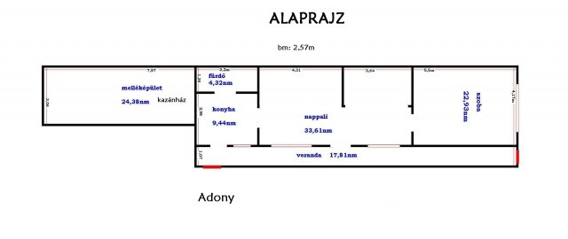 Eladó családi ház, Adonyban 17.5 M Ft, 2 szobás