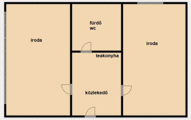 Eladó iroda, Kecskeméten, Klapka utcában 0.12 M Ft, 2 szobás