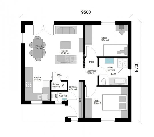 Eladó családi ház, Jakabszálláson 44.8 M Ft, 2 szobás