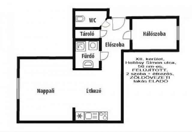 Eladó téglalakás, Budapesten, XII. kerületben 54 M Ft, 2 szobás