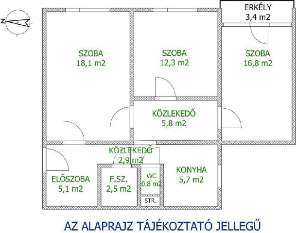 Eladó panellakás, Debrecenben 59.9 M Ft, 1+2 szobás