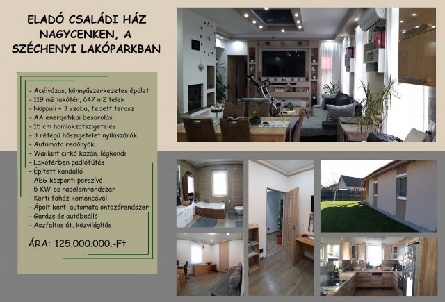 Eladó családi ház, Nagycenken 125 M Ft, 4 szobás