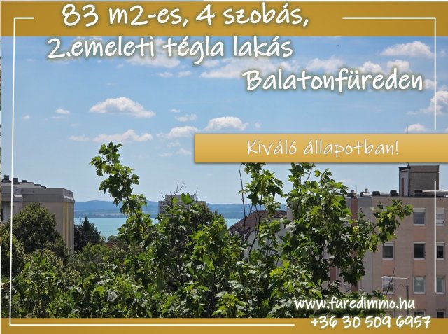 Eladó téglalakás, Balatonfüreden 82 M Ft, 4 szobás