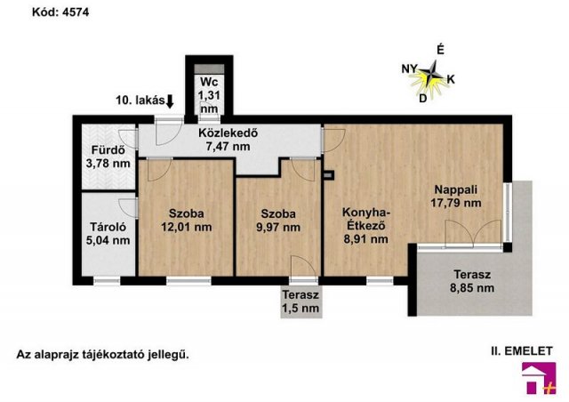 Eladó téglalakás, Érden 69.9 M Ft, 3 szobás