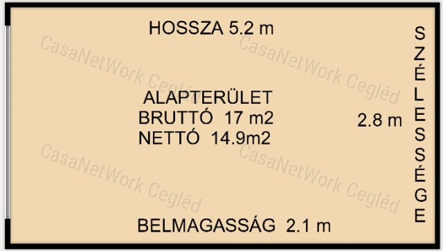 Eladó garázs, Cegléden 6.95 M Ft, 1 szobás