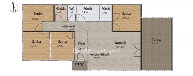 Eladó családi ház, Szigetbecsén 89.9 M Ft, 5 szobás